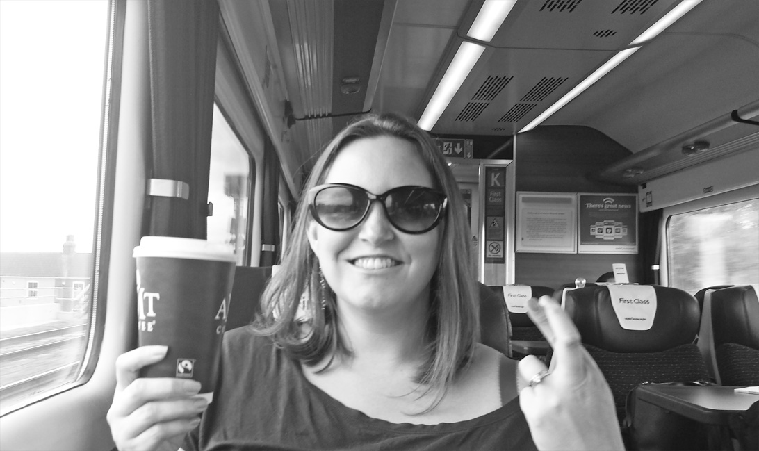 On the train and keeping Frog & Pencil's fingers crossed.