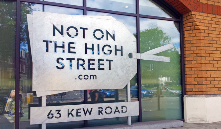 Outside Not On The High Street HQ, ready to pitch Frog & Pencil's Wedding Stationery