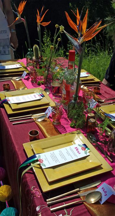 Mexicana Photoshoot Behind the Scenes - Frog & Pencil Menu Table-scape