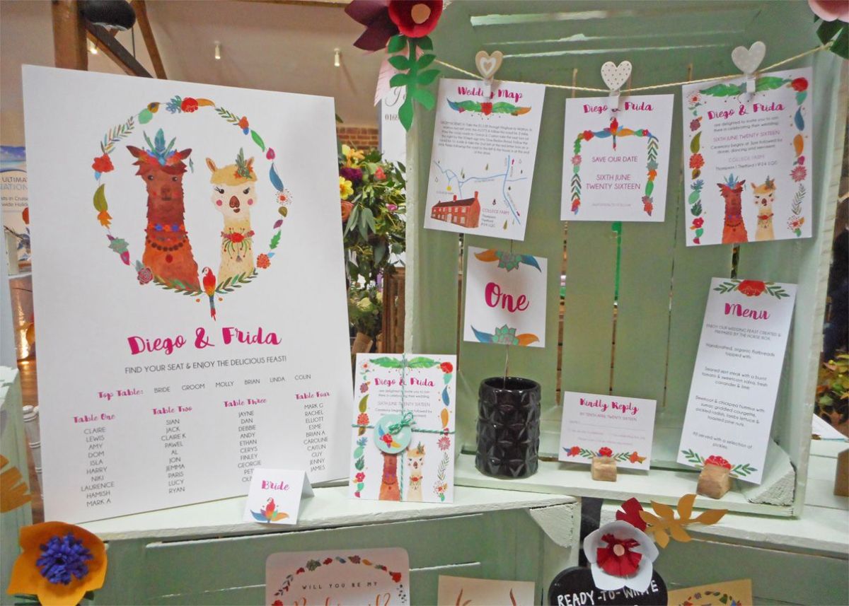 Frog & Pencil wedding stationery collection at the Oxnead Wedding Show.