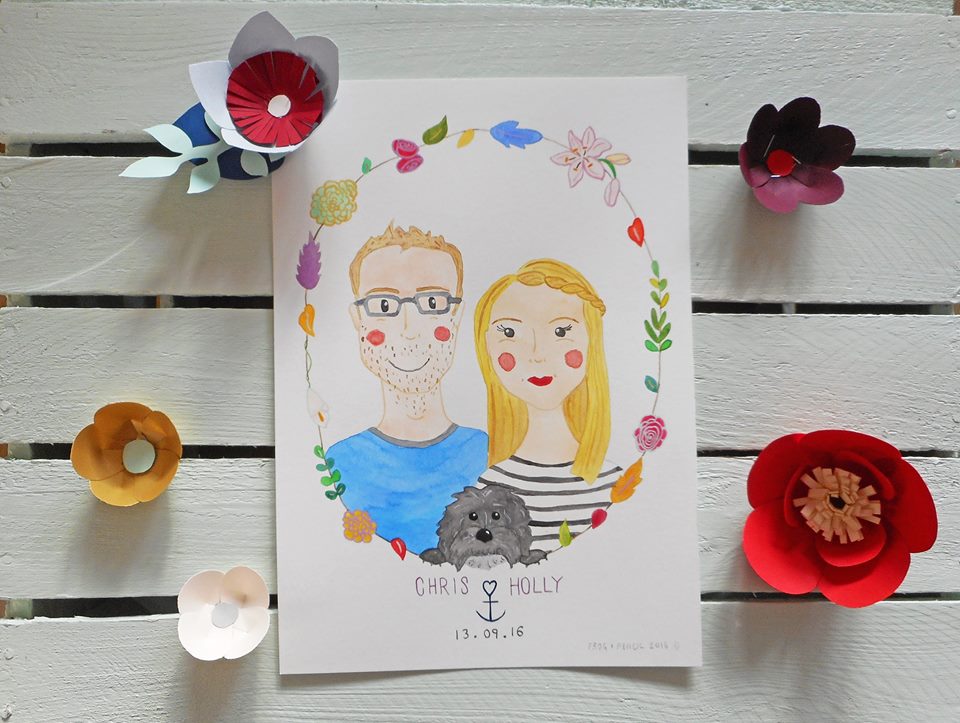 Frog & Pencil competition winners: Watercolour Couple Portrait.