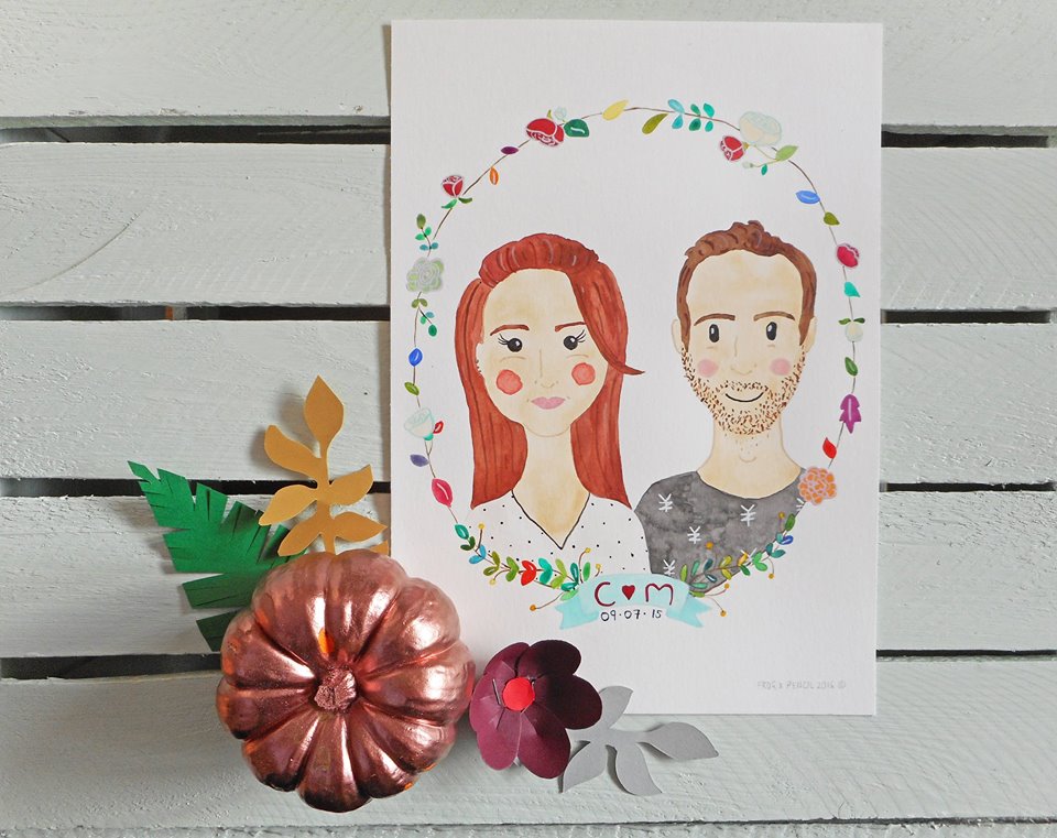 TMUWF competition winners: Frog & Pencil Watercolour Couple Portrait