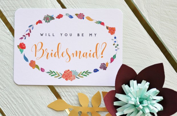 Will you be my bridesmaid? postcard.