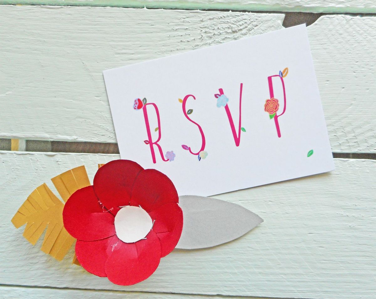 Lucy & Rory's bespoke RSVP card.