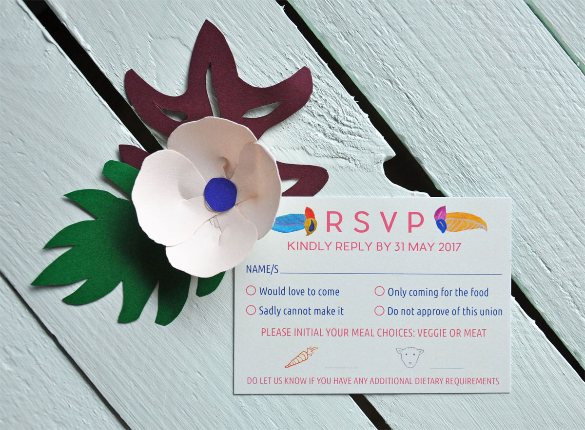 Abi & Rob Little Bespoke Book Wedding Invitation - RSVP