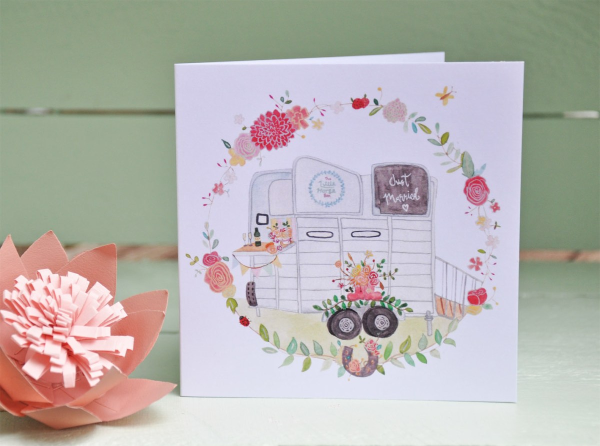 The Little Horse Box Card standing tall